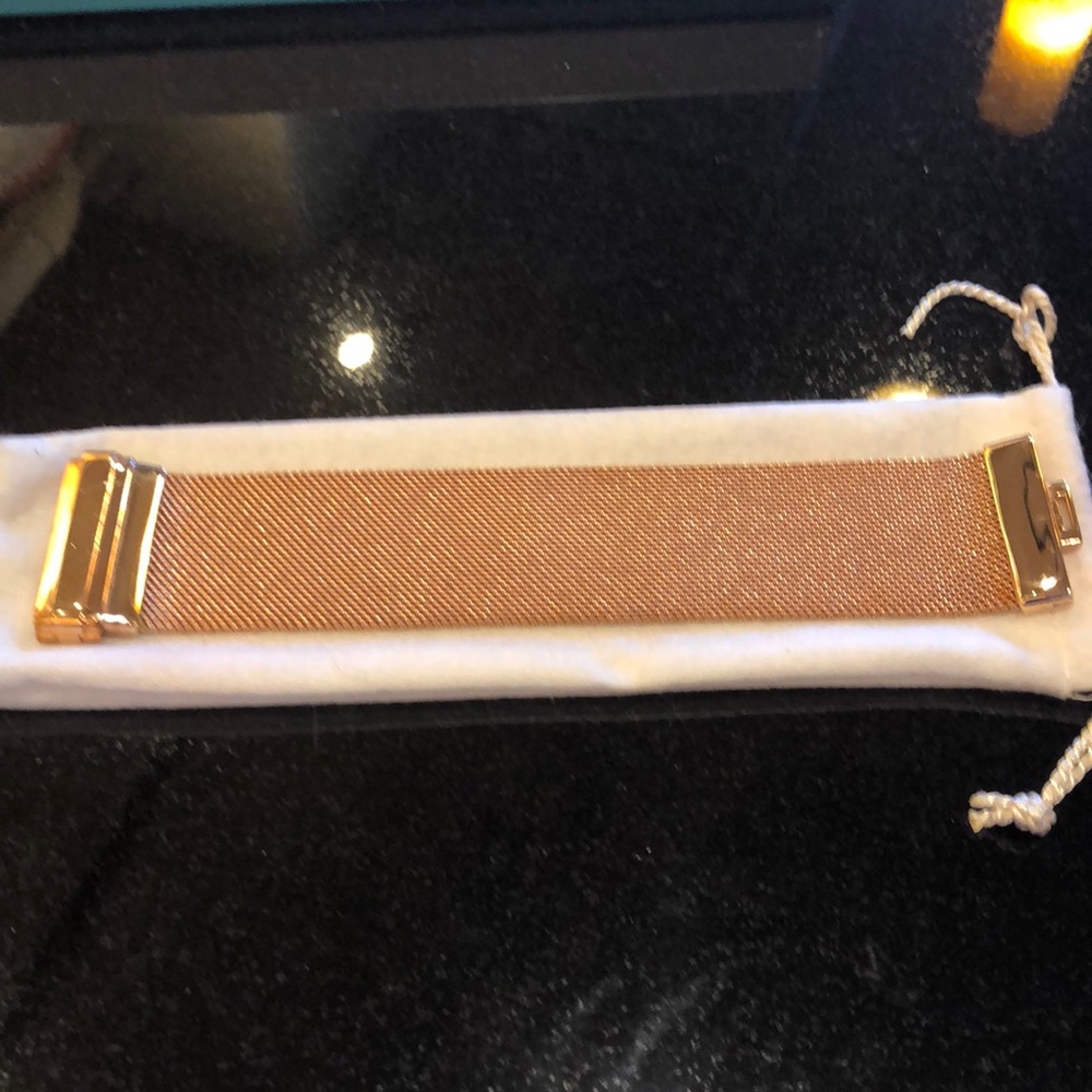 Large Woven Rose Gold Toned Bracelet